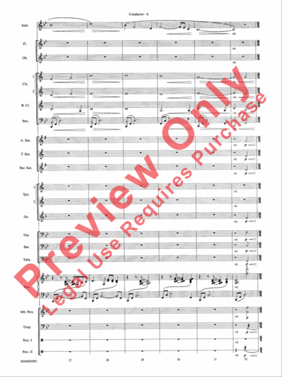 All Is Calm (Based on Silent Night) Concert Band scores gallery preview page 8