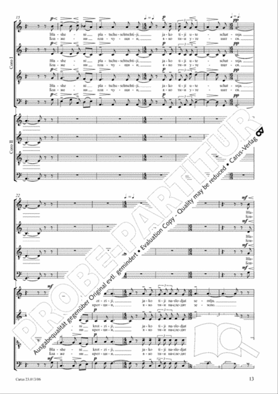 Liturgy of St. John Chrysostom op. 31 for mixed choir a cappella (Chrysostomos-Liturgie op. 31 fur Chor a cappella mit singbarem deutschem Text) A Cappella scores gallery preview page 14
