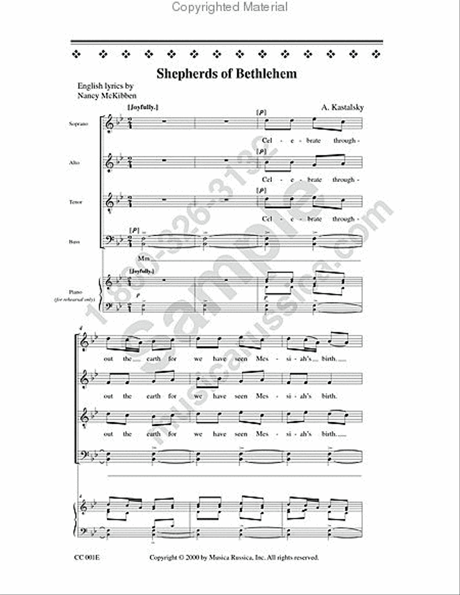 Shepherds of Bethlehem 4-Part scores gallery preview page 2