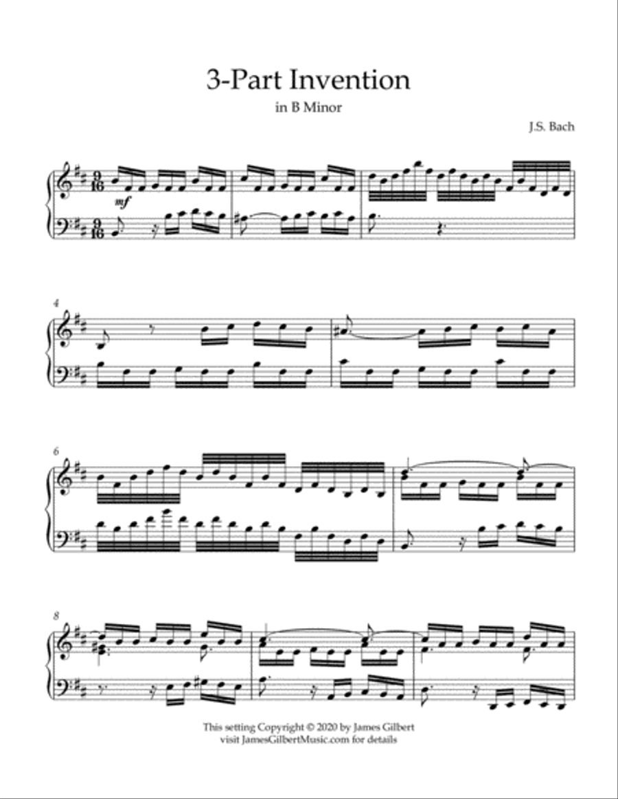 Three-part Invention in B Minor Piano Method scores gallery preview page 2