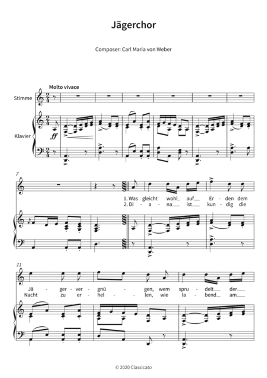 Jagerchor Jagerchor Piano, Vocal, Guitar scores gallery preview page 3