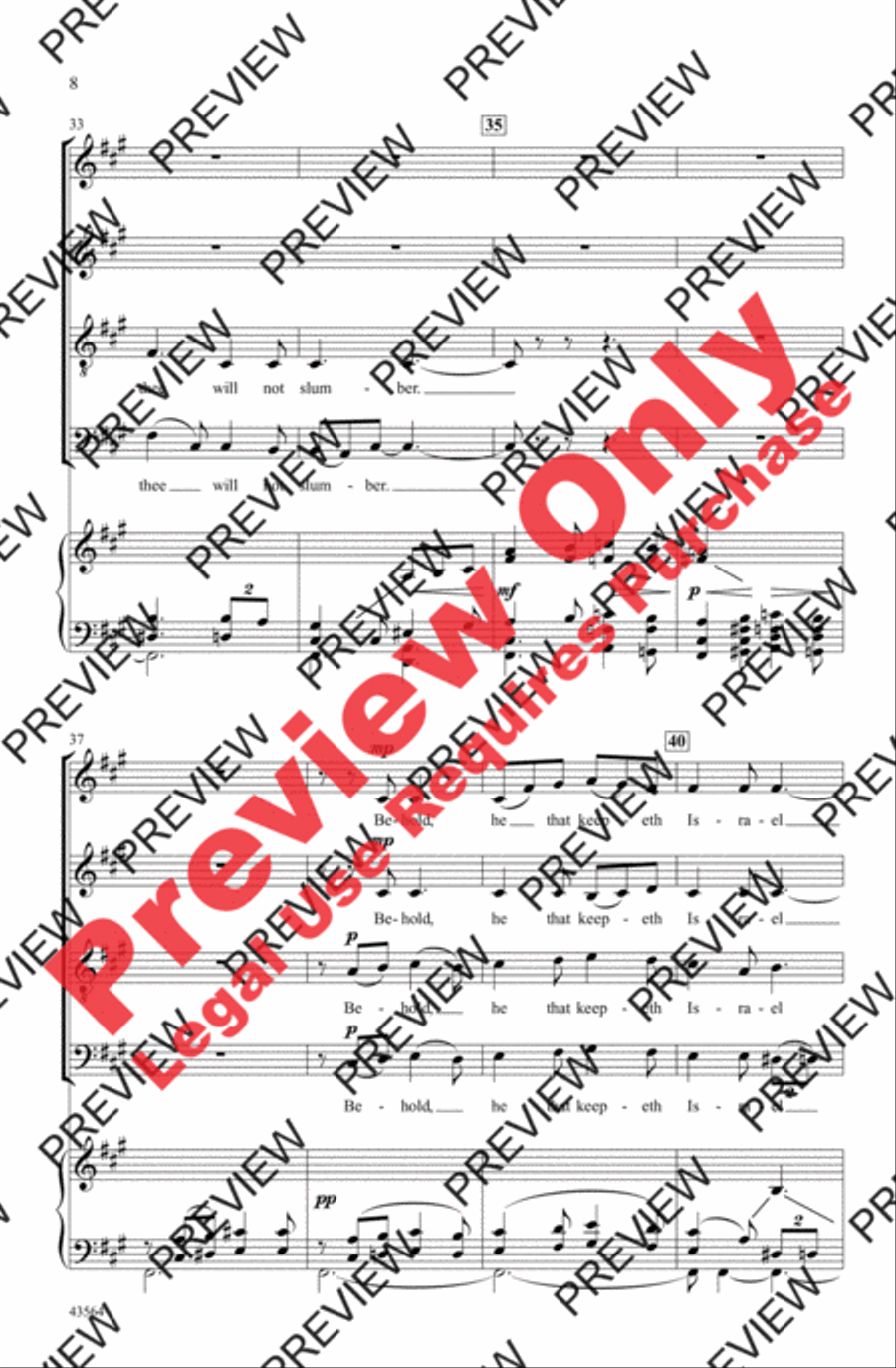 Psalm 121 4-Part scores gallery preview page 8