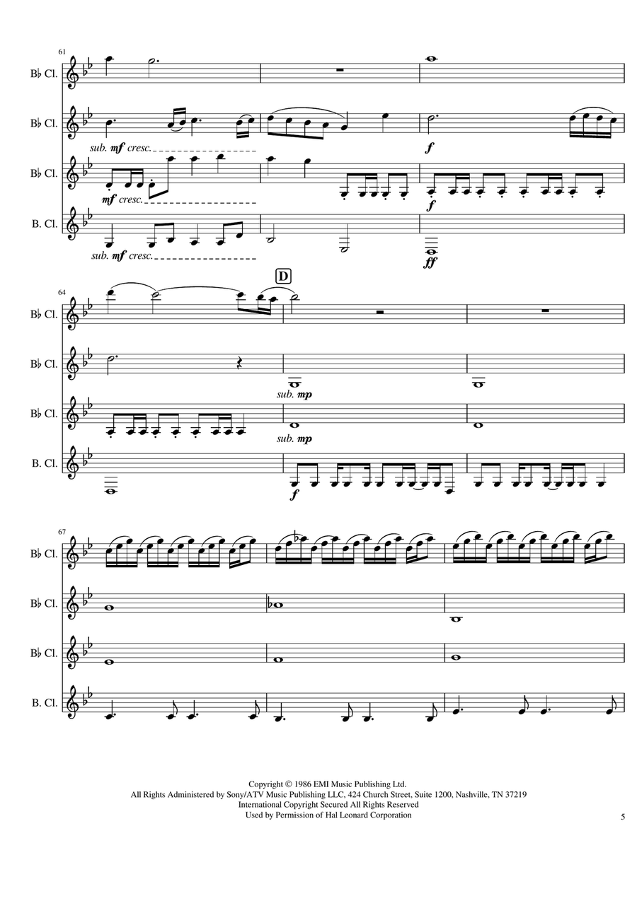 Final Countdown Woodwind Quartet scores gallery preview page 5