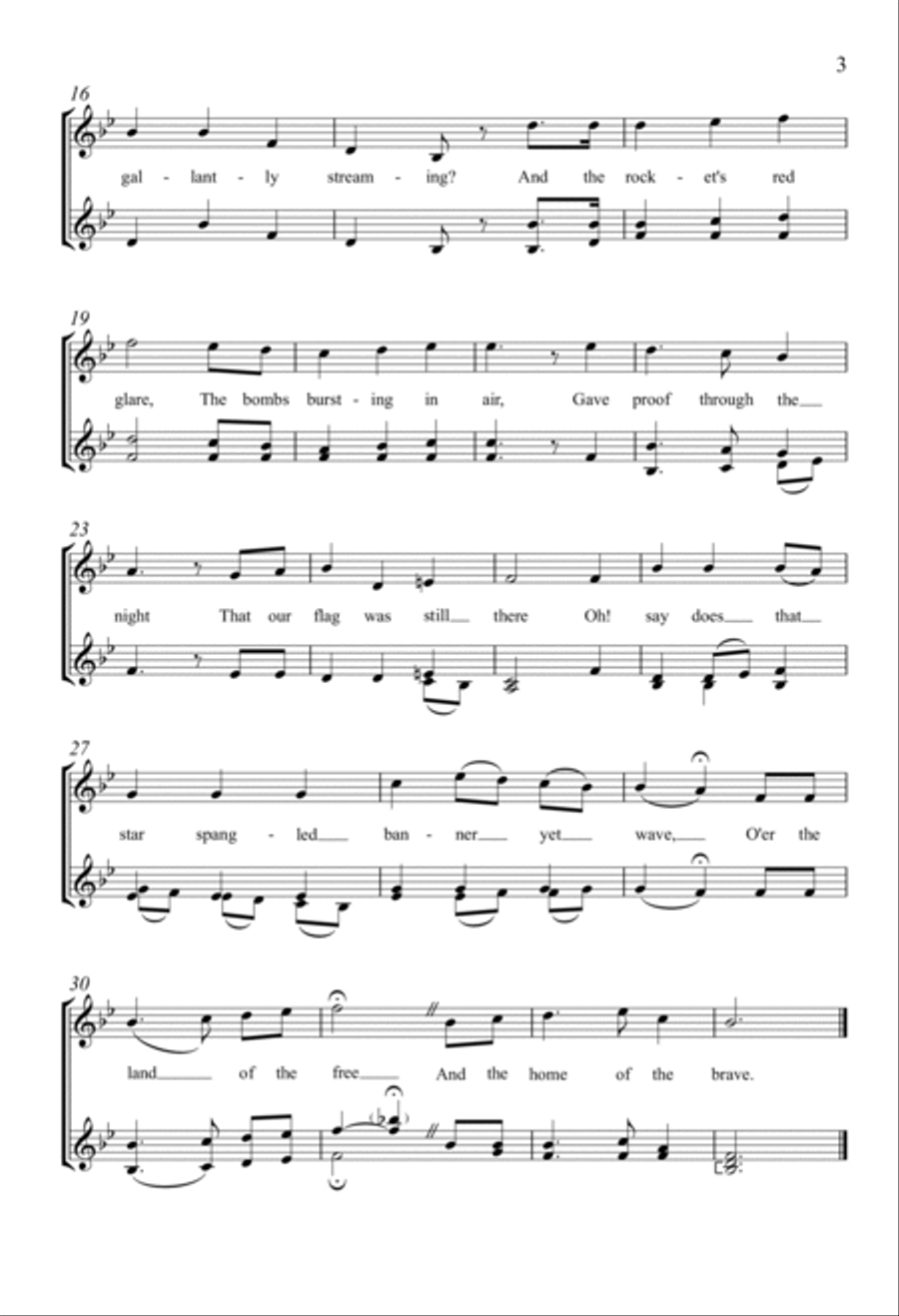 The Star Spangled Banner The Star Spangled Banner SSA scores gallery preview page 2