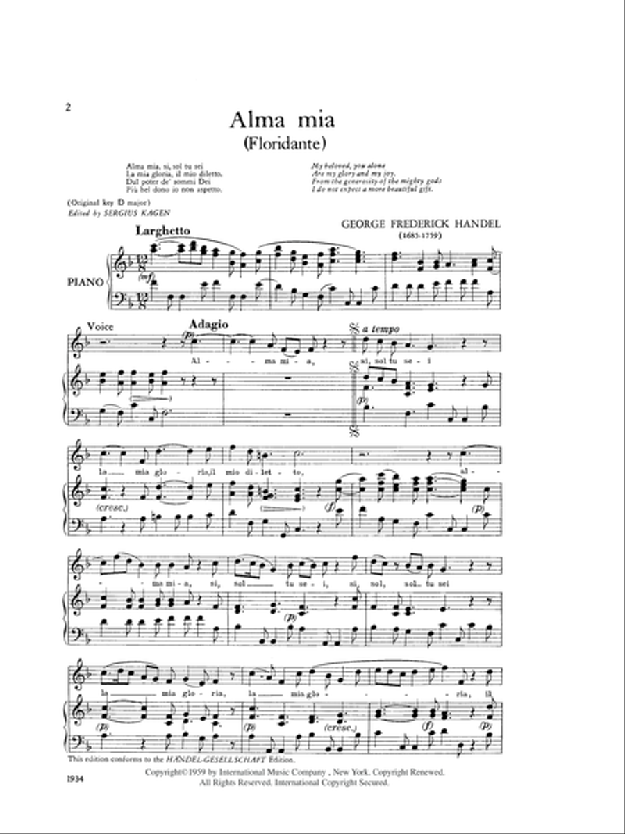 Alma Mia (Floridante) - High High Voice scores gallery preview page 2