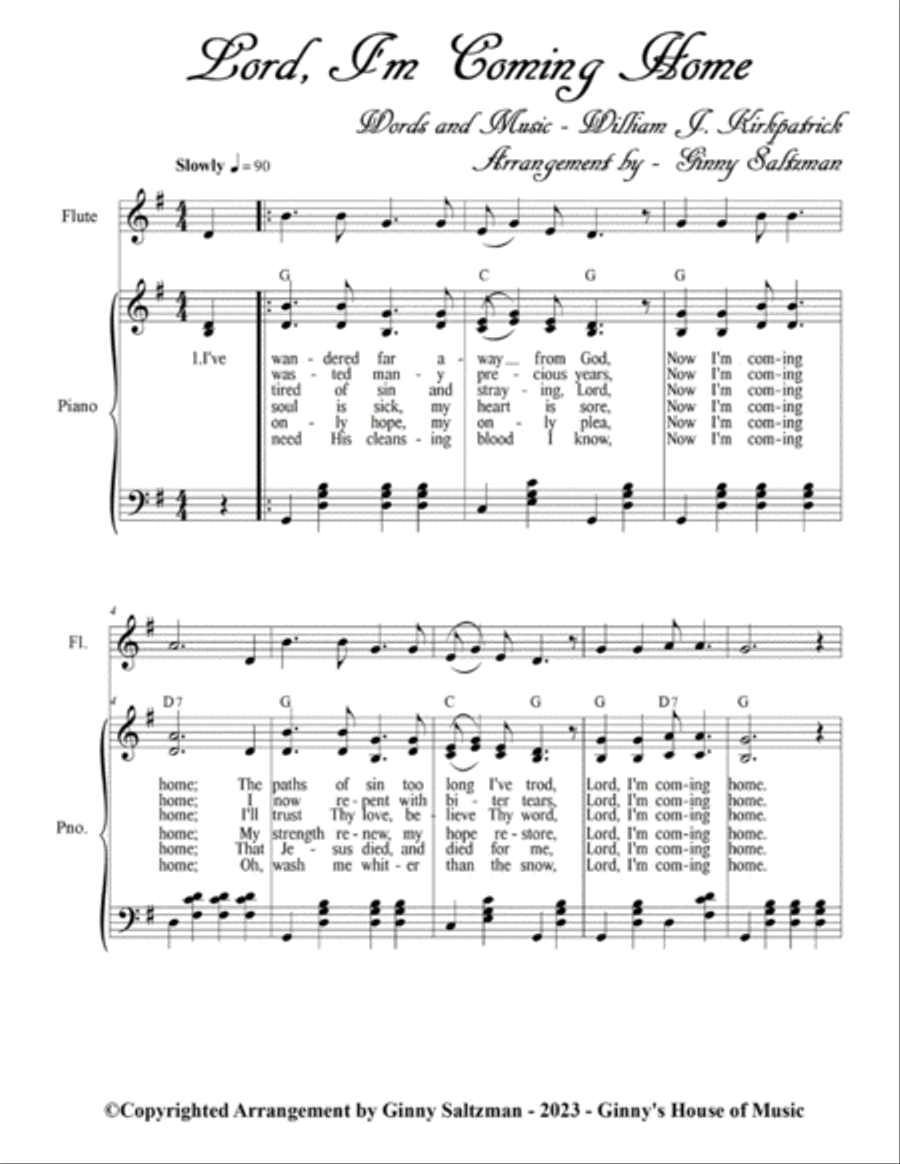 Softly and Tenderly, Jesus Is Calling, and Lord, I'm Coming Home Piano, Vocal, Guitar scores gallery preview page 4
