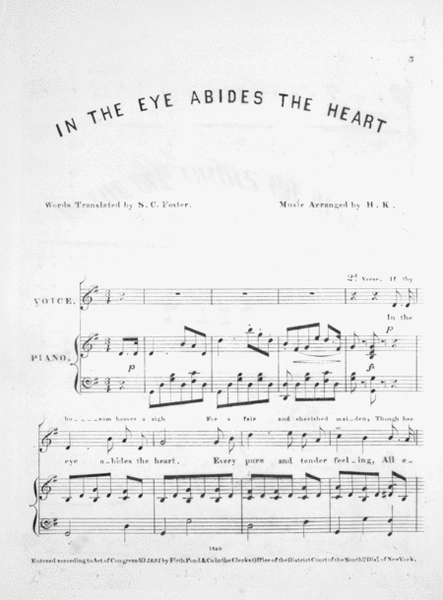 In The Eye Abides The Heart. In Den Augen Liegt Das Herz. Beautiful German Song
