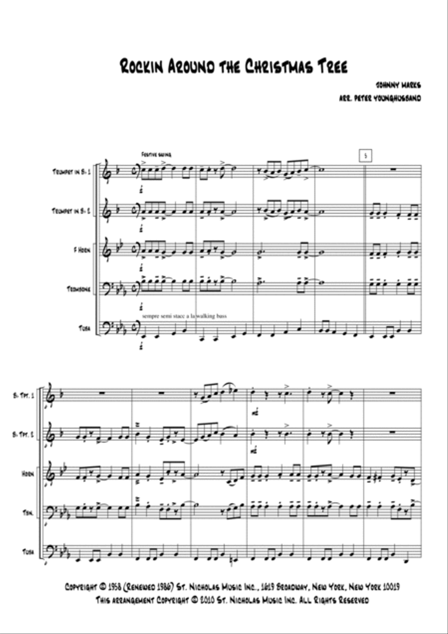 Rockin' Around The Christmas Tree Brass Ensemble scores gallery preview page 2