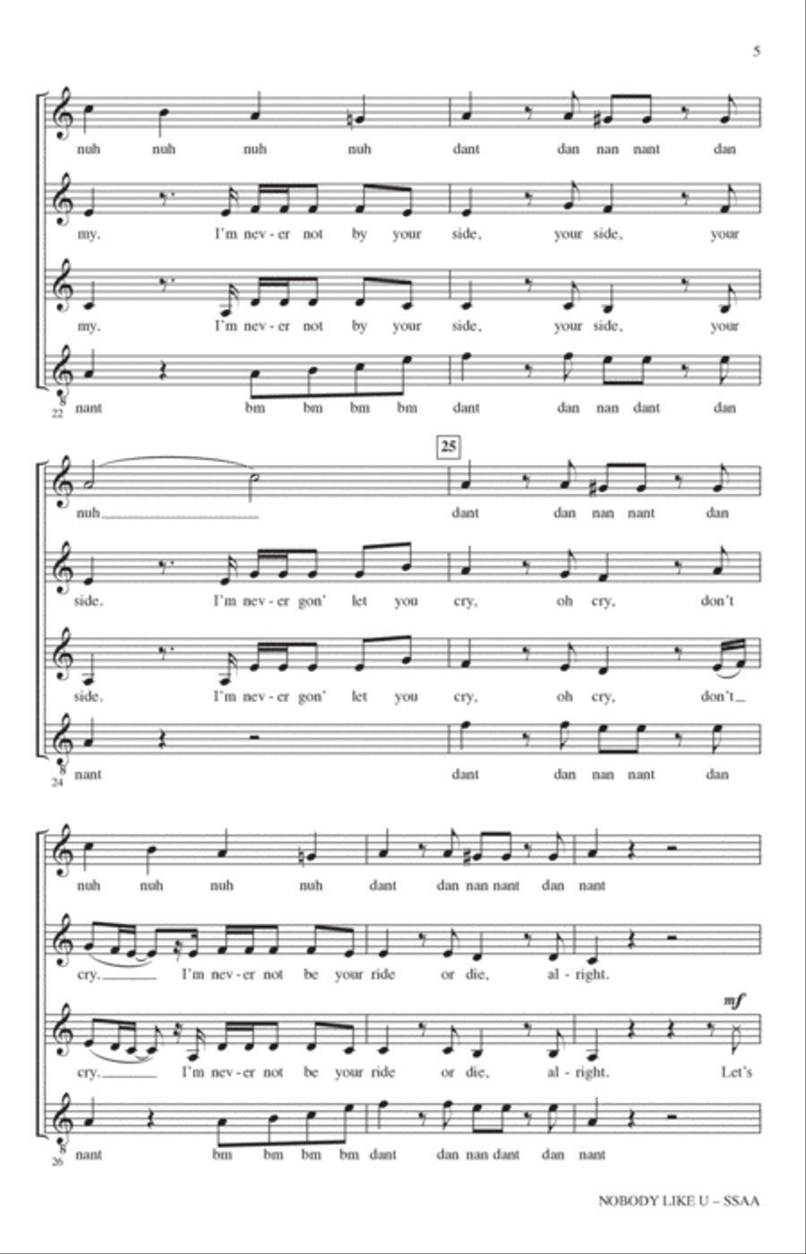 Nobody Like U (from Turning Red) (arr. Deke Sharon) SSAA scores gallery preview page 4