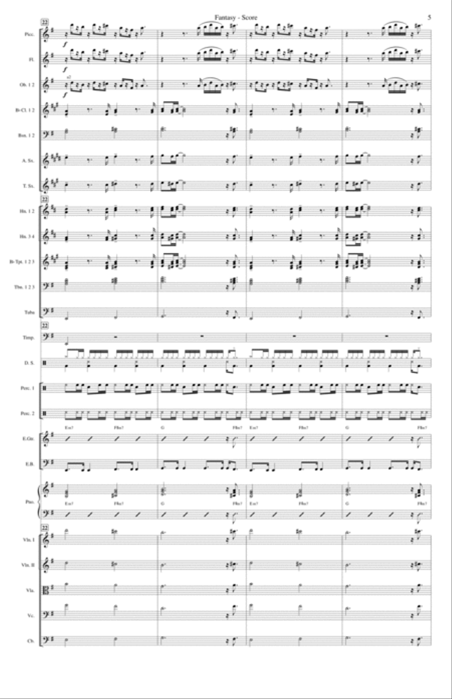 Fantasy Fantasy Full Orchestra scores gallery preview page 5
