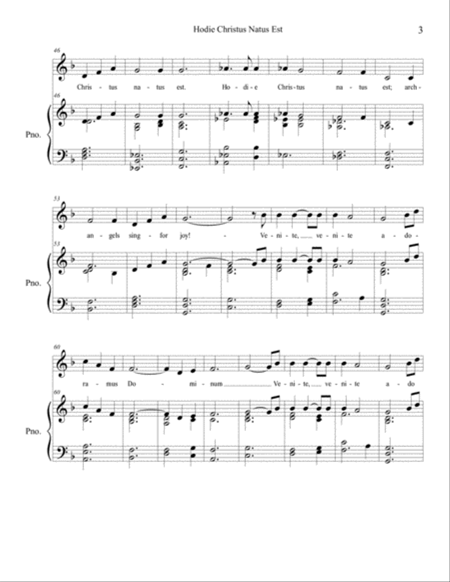 Hodie Christus Natus Est - A Christmas Carol Unison Choir scores gallery preview page 3