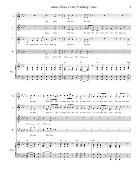 When Johnny Comes Marching Home (SATB) image number null