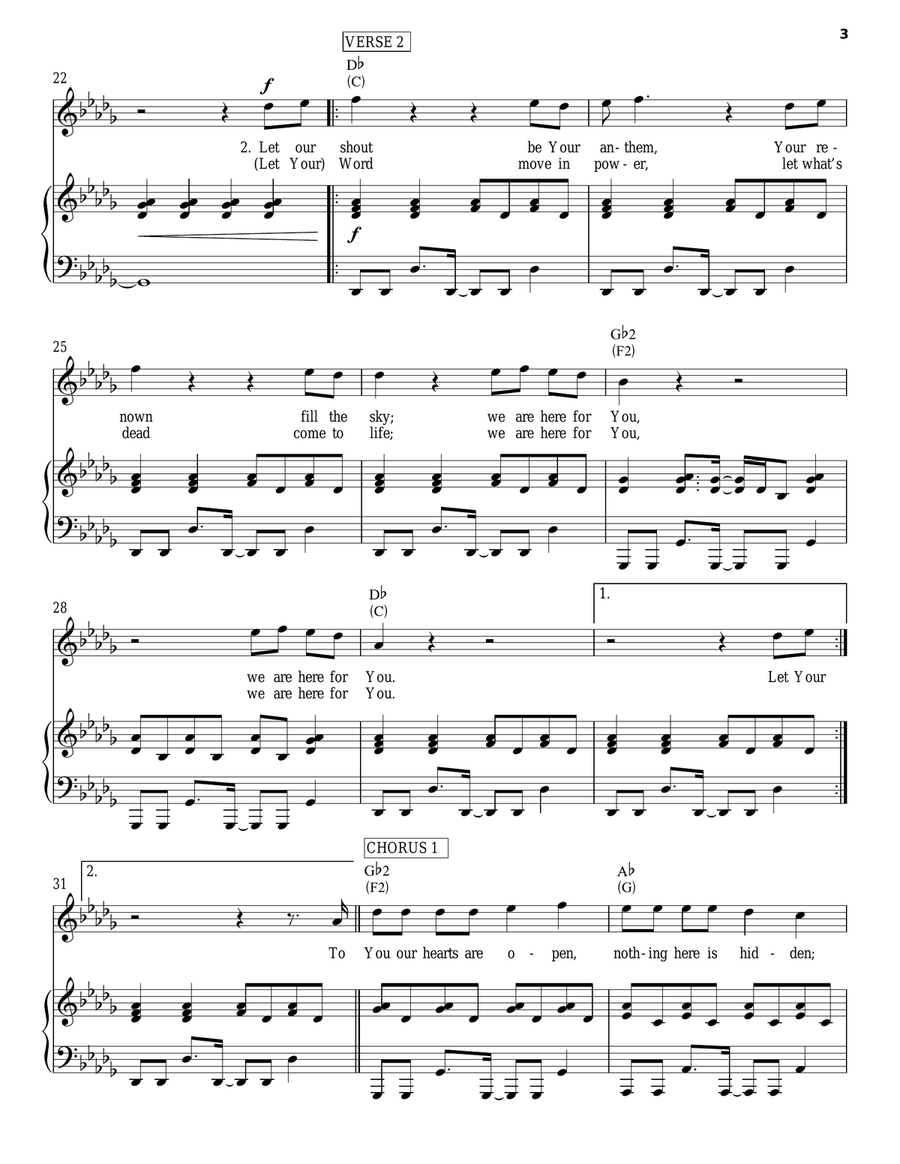 Here For You Piano, Vocal, Guitar scores gallery preview page 3