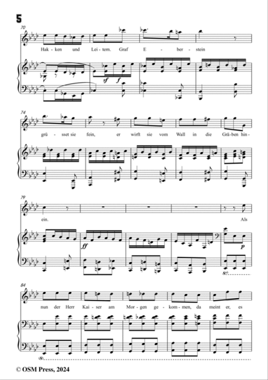 C. Loewe-Graf Eberstein(Zu Speier im Saale da hebt sich ein Klingen),in A flat Major Voice scores gallery preview page 6