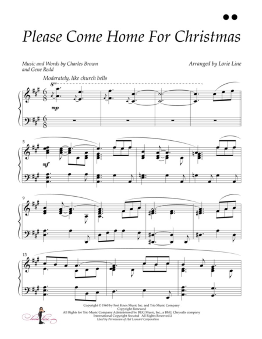 Please Come Home For Christmas Piano Solo scores gallery preview page 1