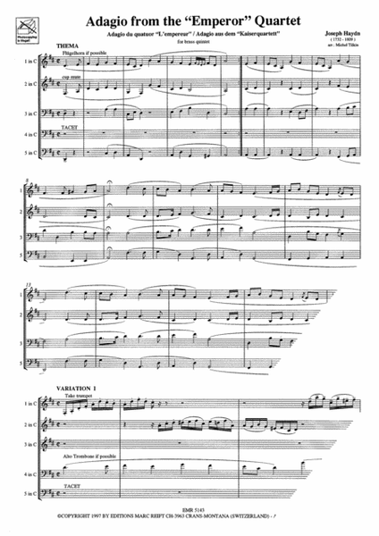 Adagio From The Emperor Quartet image number null