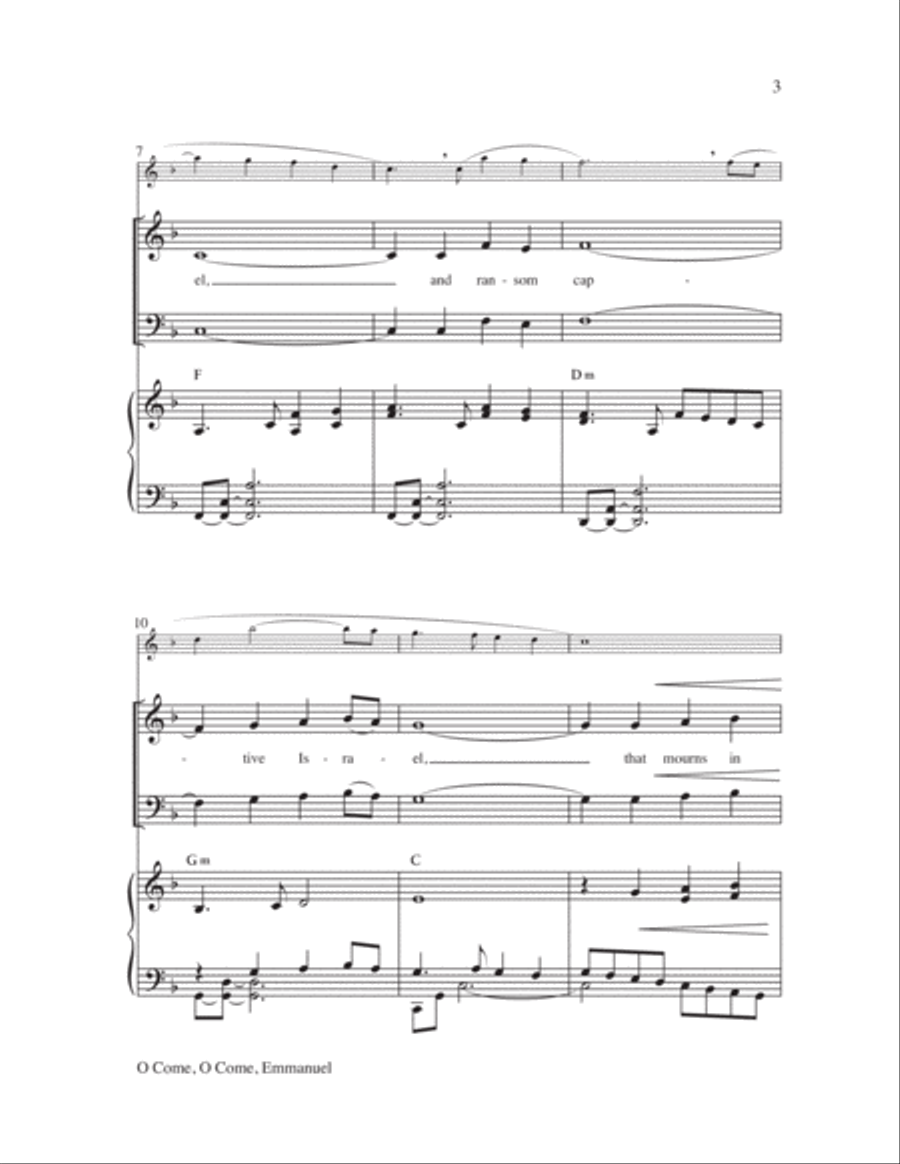 O Come, O Come, Emmanuel O Come, O Come, Emmanuel 3-Part scores gallery preview page 3