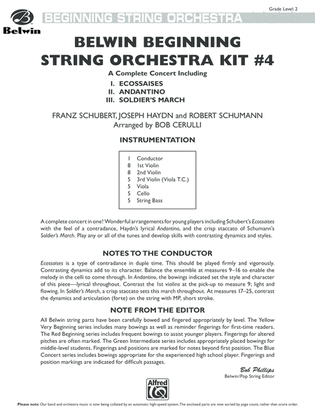 Book cover for Belwin Beginning String Orchestra Kit #4: Score