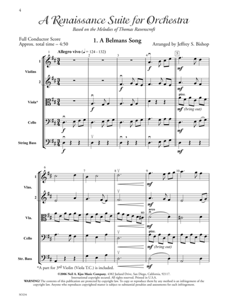 A Renaissance Suite - Score