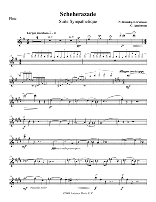 Scheherazade arranged for flute, harp and string quintet - Flute Part