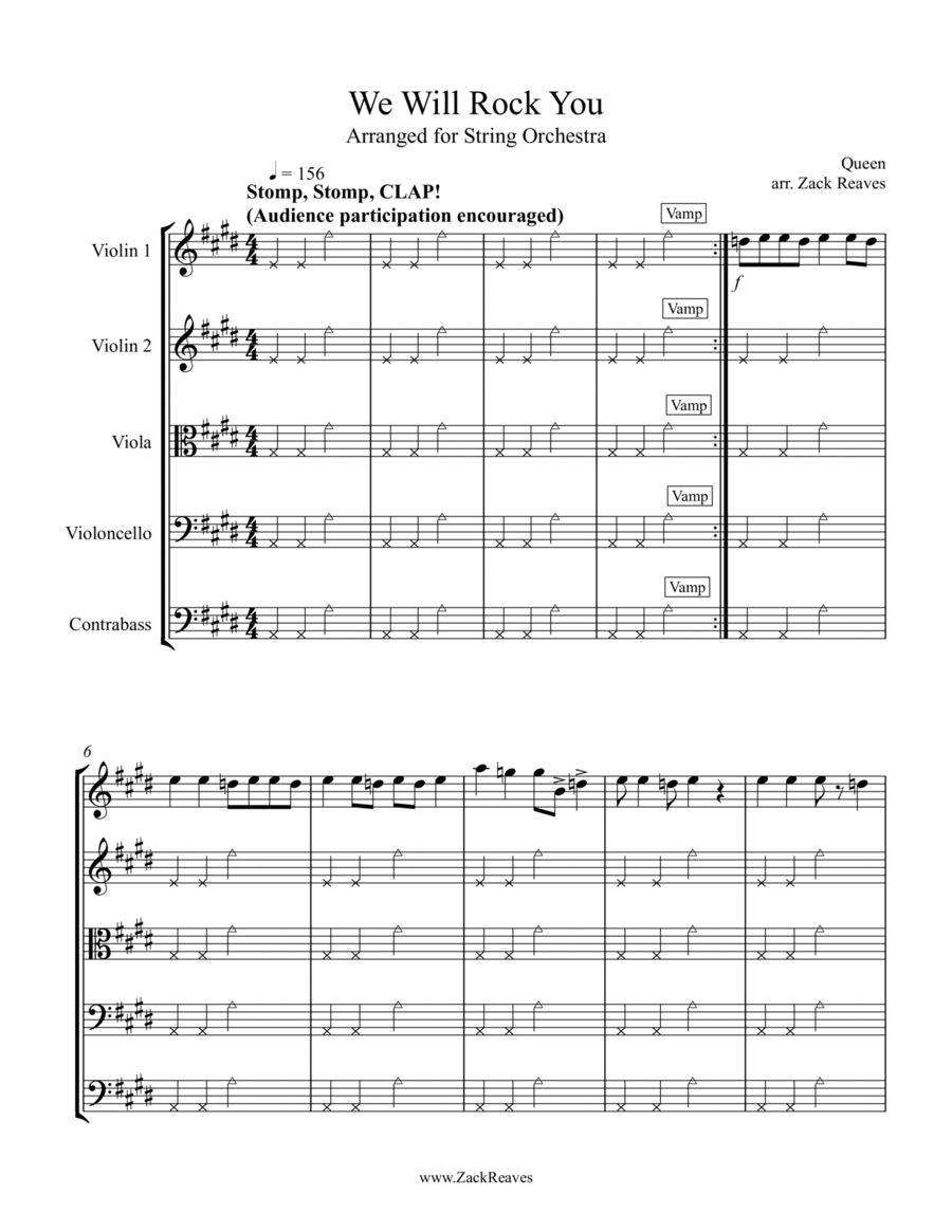 We Will Rock You String Orchestra scores gallery preview page 1