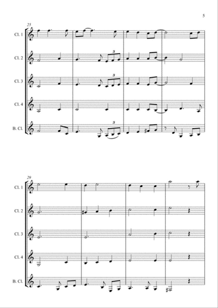 I Still Call Australia Home Clarinet Choir scores gallery preview page 5