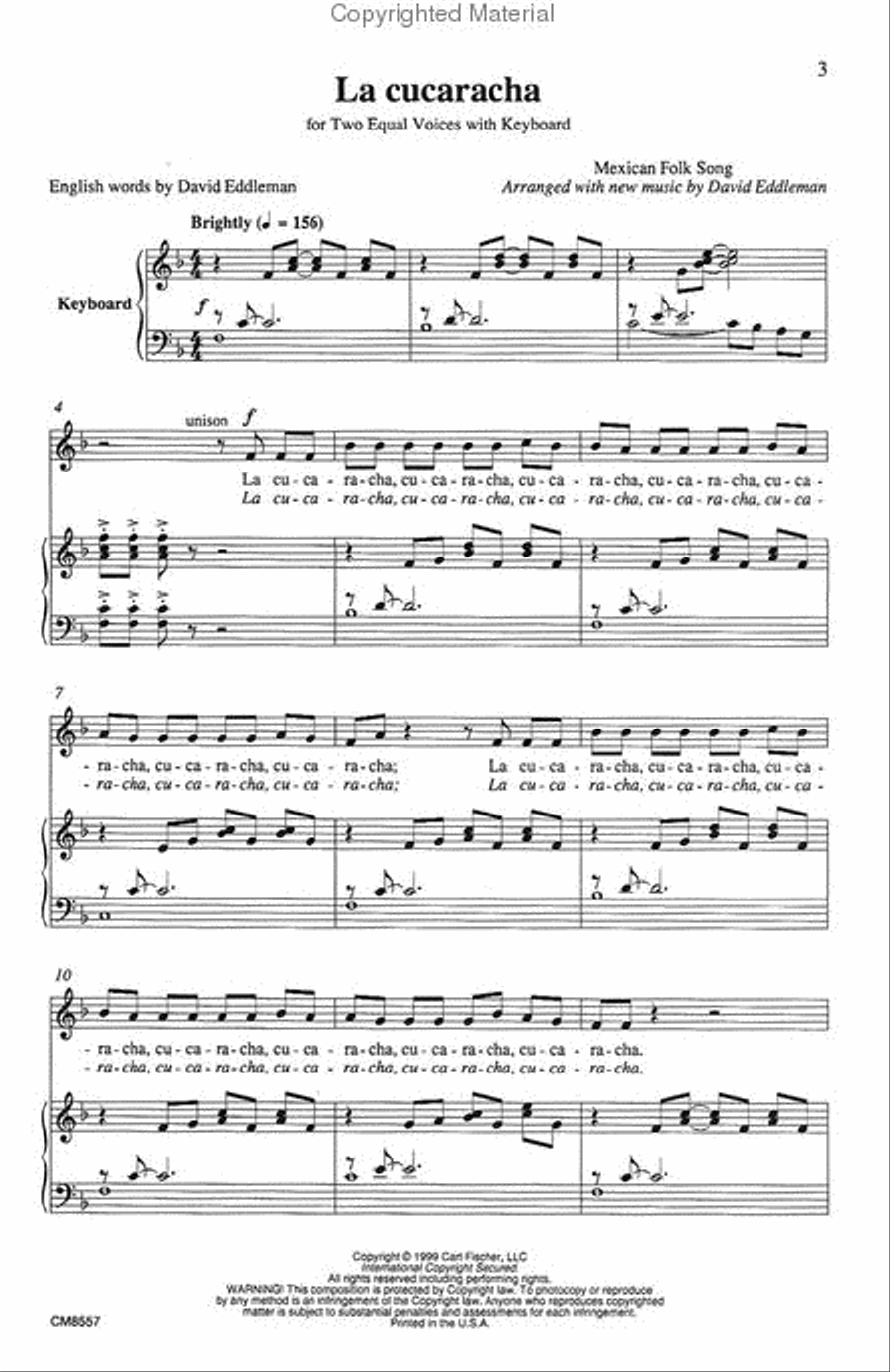 La Cucaracha La Cucaracha Choir scores gallery preview page 2