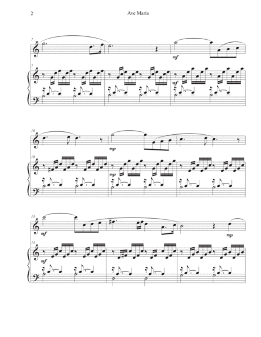 Ave Maria (Flute-Piano) Flute Solo scores gallery preview page 2