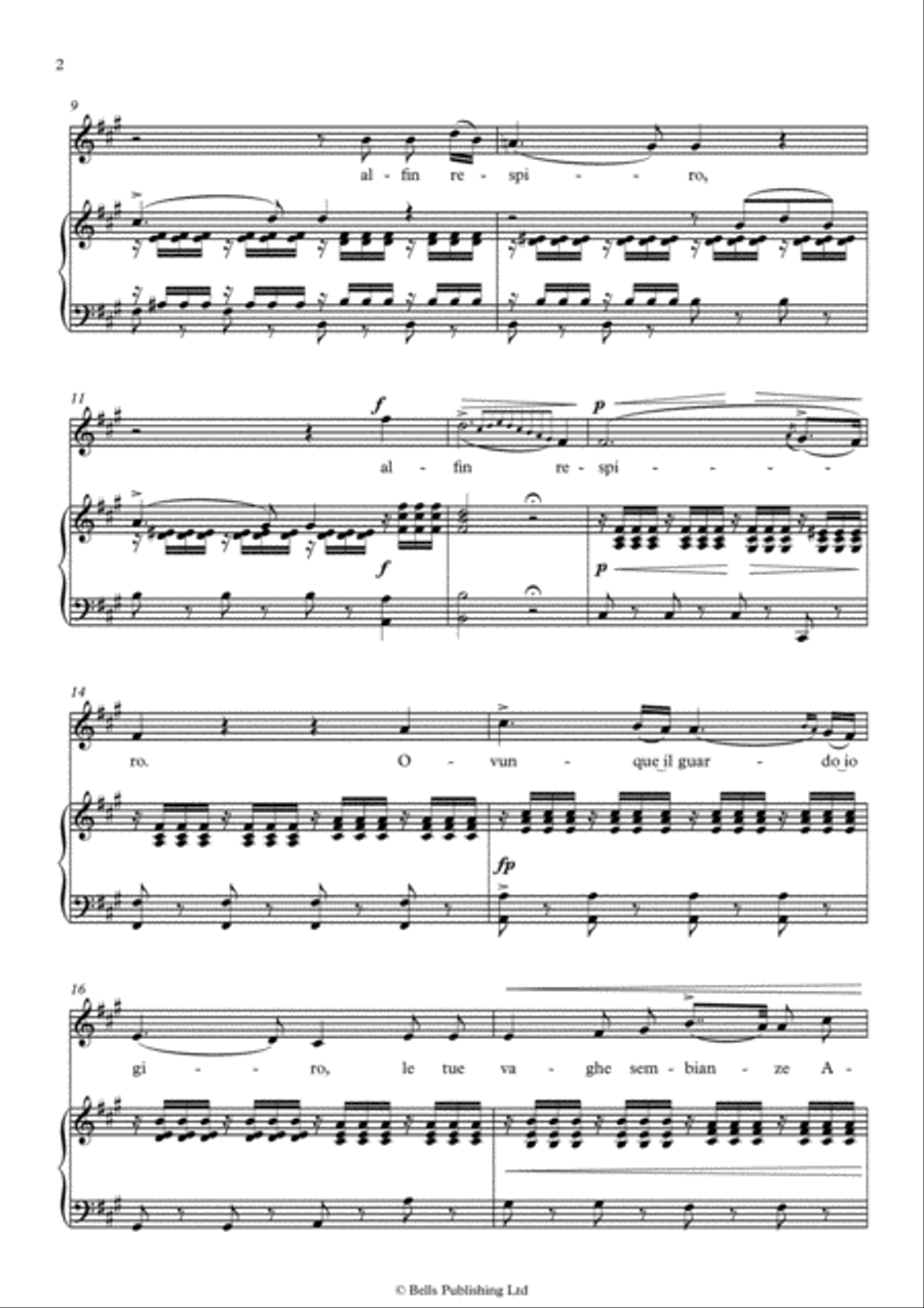 O del mio dolce ardor (F-sharp minor) Voice Solo scores gallery preview page 2