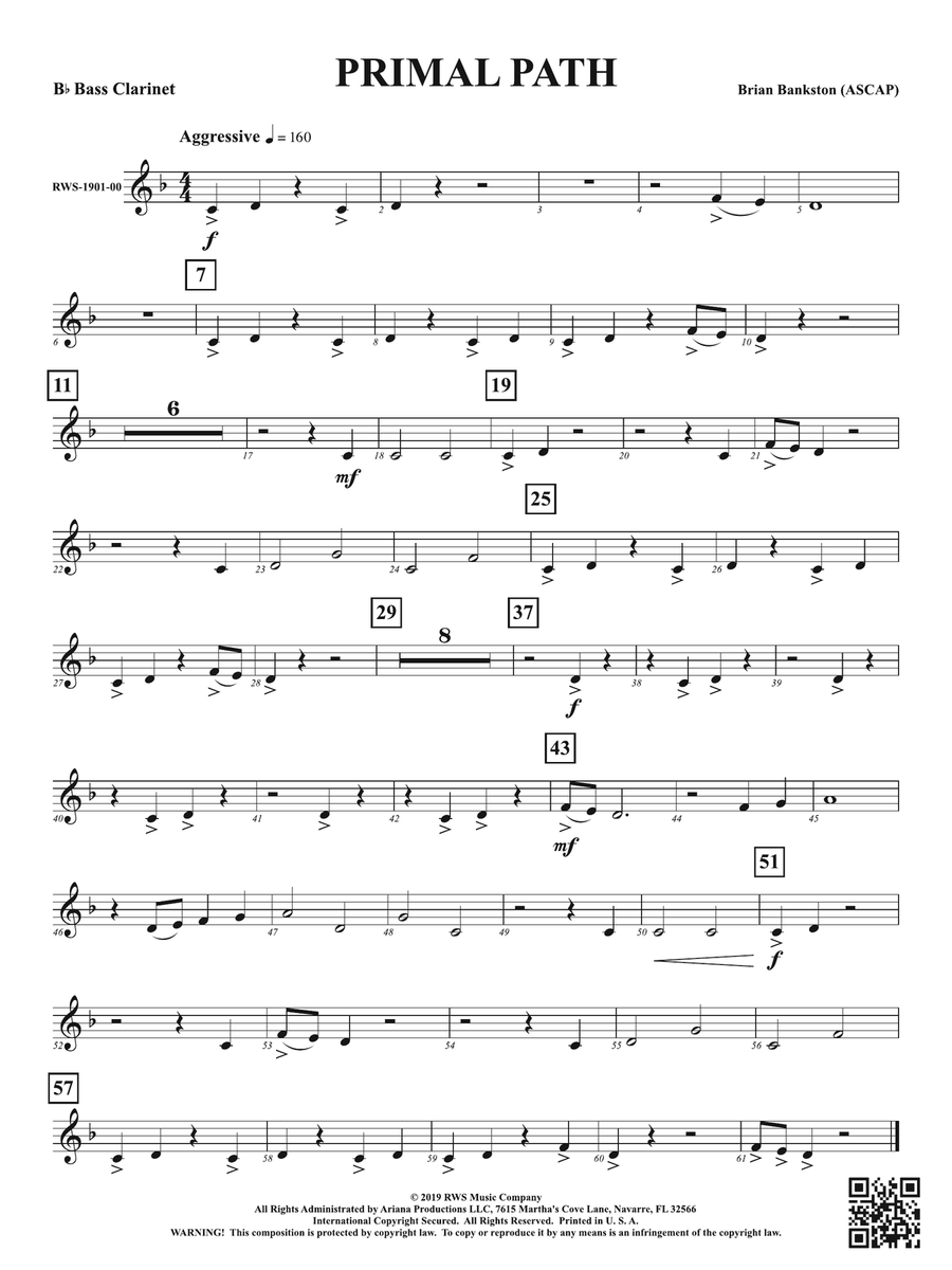 Primal Path: B-flat Bass Clarinet Bass Clarinet scores gallery preview page 1