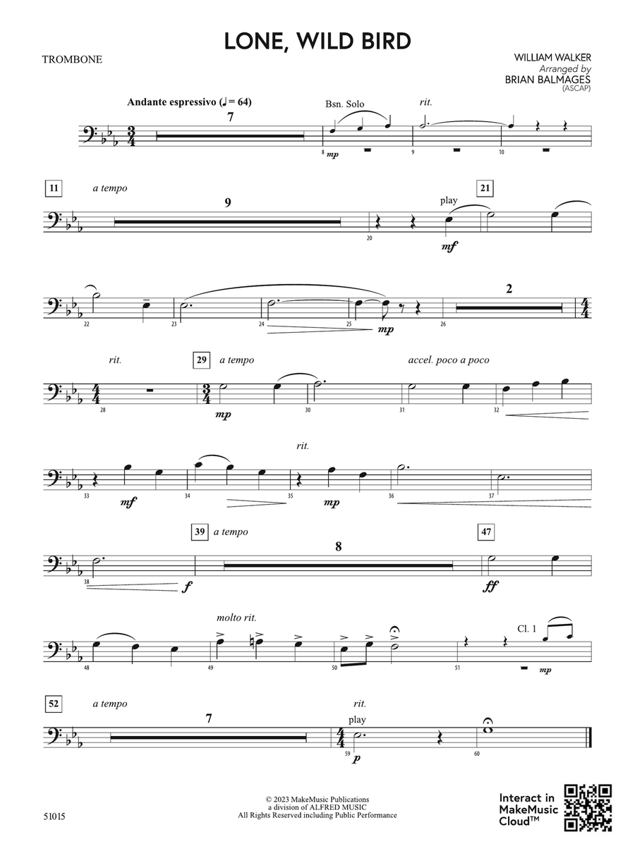Lone, Wild Bird: 1st Trombone