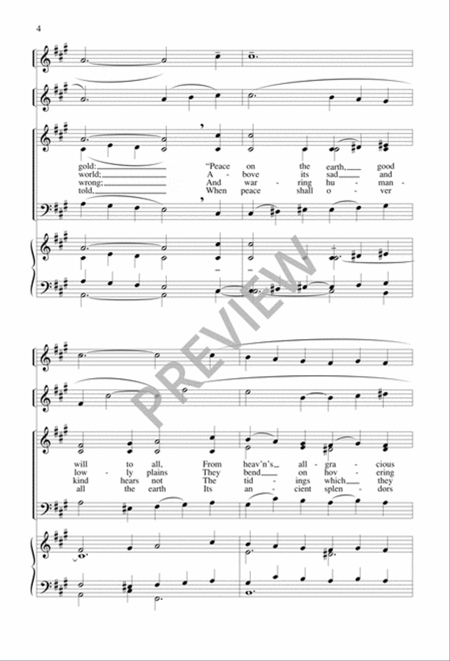 It Came upon the Midnight Clear 3-Part scores gallery preview page 4