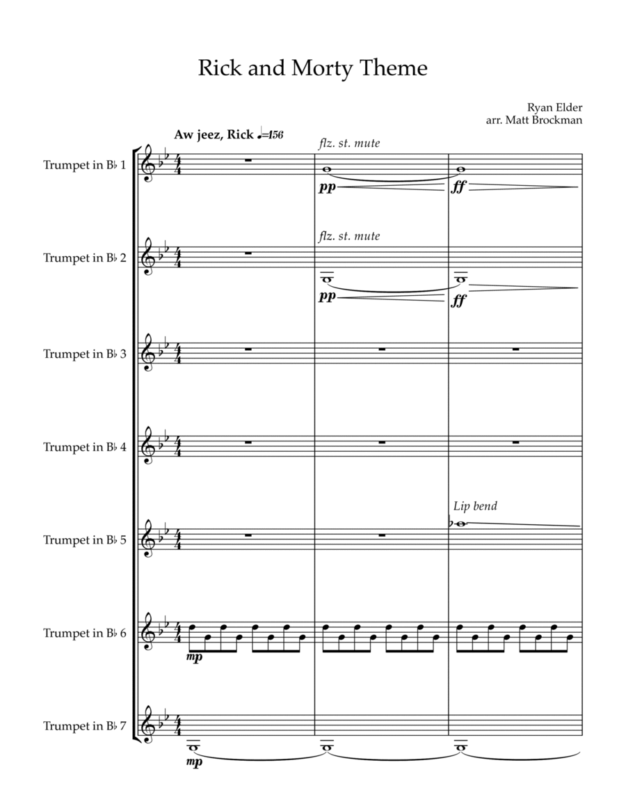 Rick And Morty Trumpet Solo scores gallery preview page 1