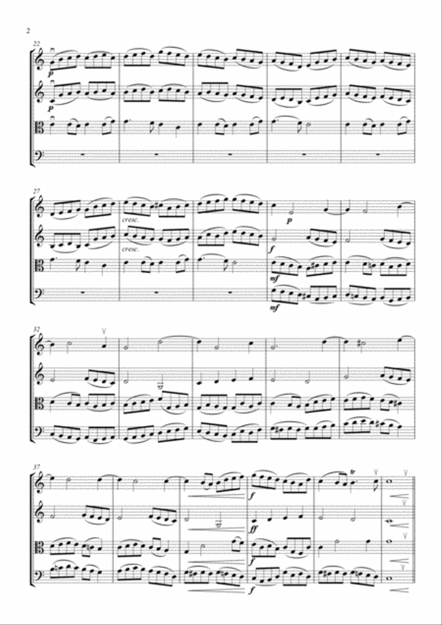 Angels, from the Realms of Glory for String Quartet String Quartet scores gallery preview page 2