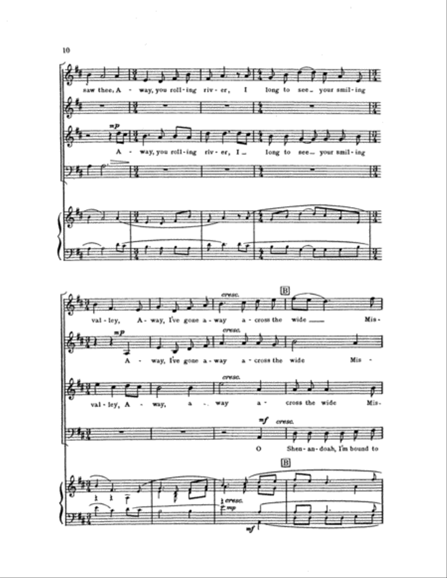 Two Chanties: 1. Blood Red Roses: 2. Shenandoah 4-Part scores gallery preview page 7