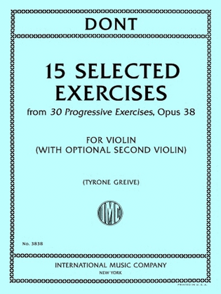 Book cover for 15 Selected Exercises from 30 Progressive Exercises, Opus 38 (GREIVE, Tyrone)