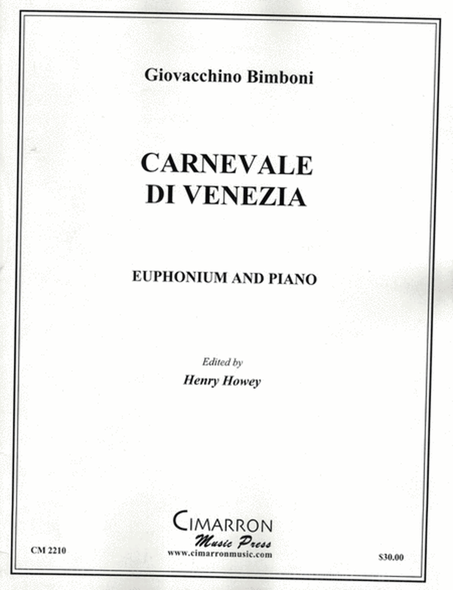 Bimboni - Carnevale Di Venezia Euphonium/Piano