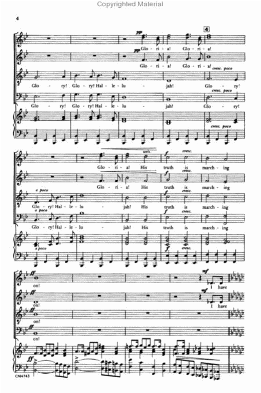 Battle Hymn of the Republic 4-Part scores gallery preview page 4