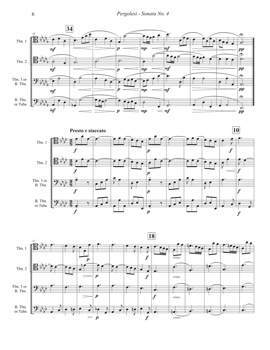 Sonata No. 4 for Trombone Quartet Trombone Quartet scores gallery preview page 6