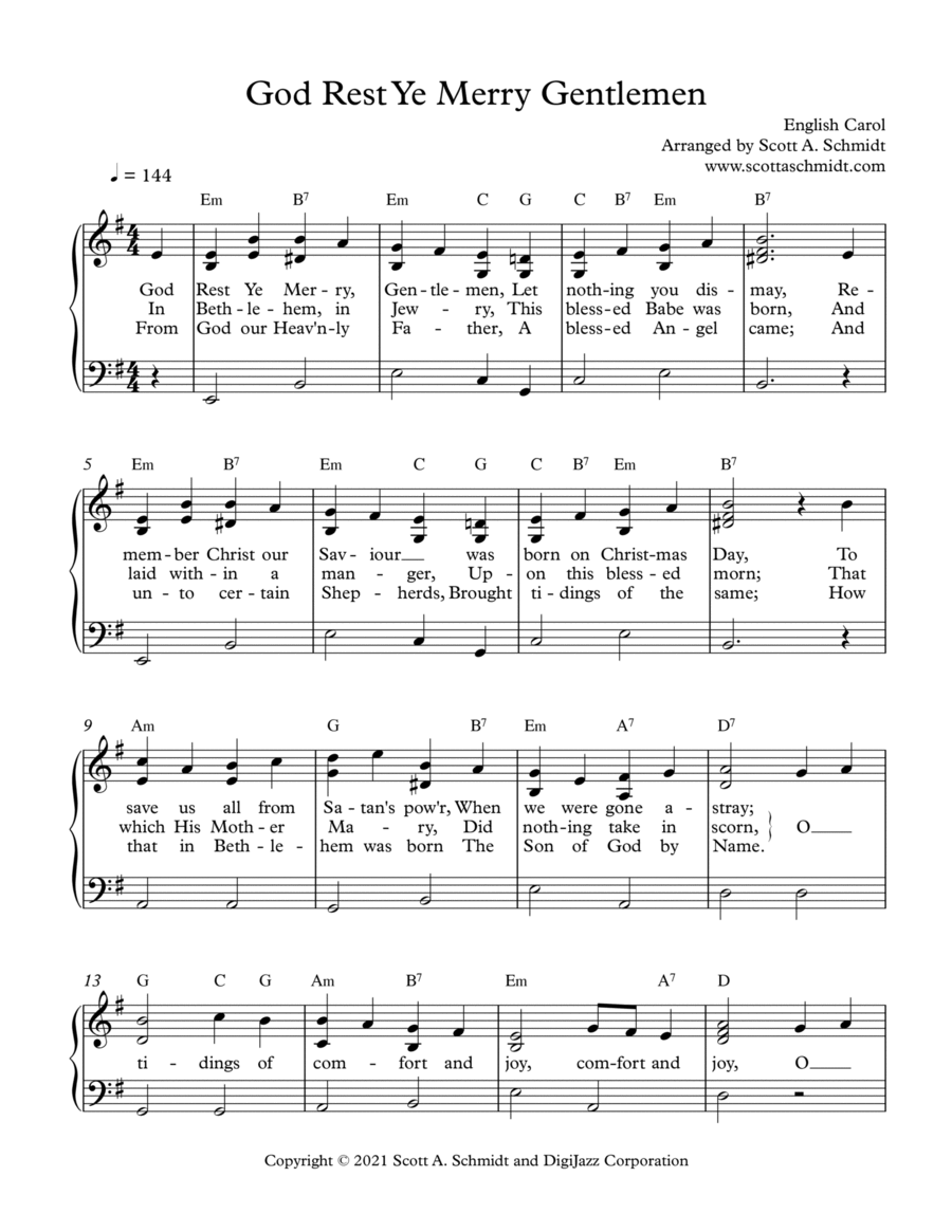 God Rest Ye Merry Gentlemen Piano Solo scores gallery preview page 1