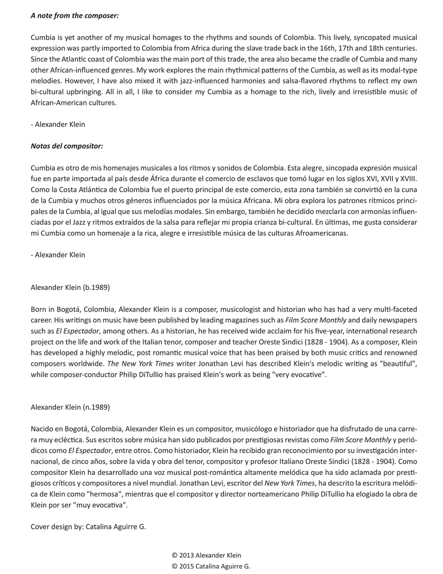 Cumbia Op.22 (Violin & Piano Version) Violin Solo scores gallery preview page 2