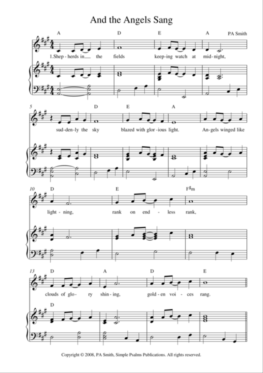 And the Angels Sang Voice scores gallery preview page 1