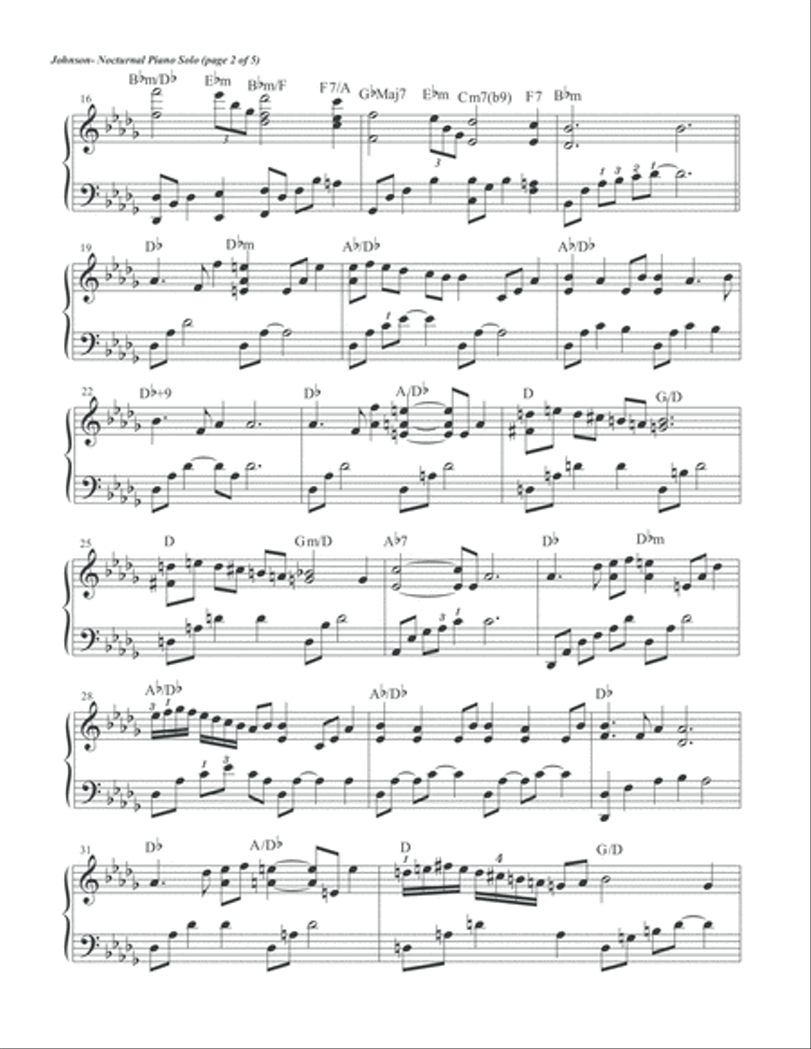 Nocturnal Piano Solo Guitar scores gallery preview page 3