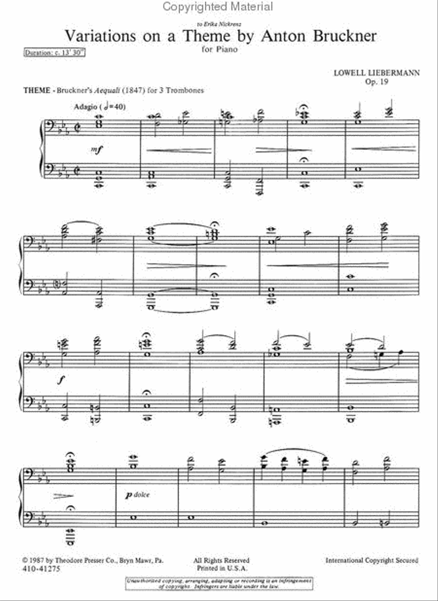 Variations On A Theme By Anton Bruckner Chamber Music scores gallery preview page 2