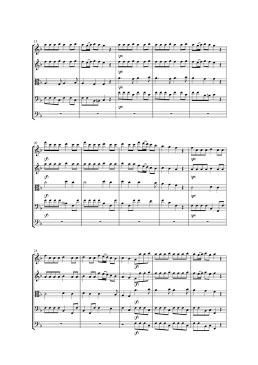 AUTUMN, Allegro by Vivaldi String Trio, Intermediate Level for 2 violins and cello or violin, viola String Trio scores gallery preview page 5