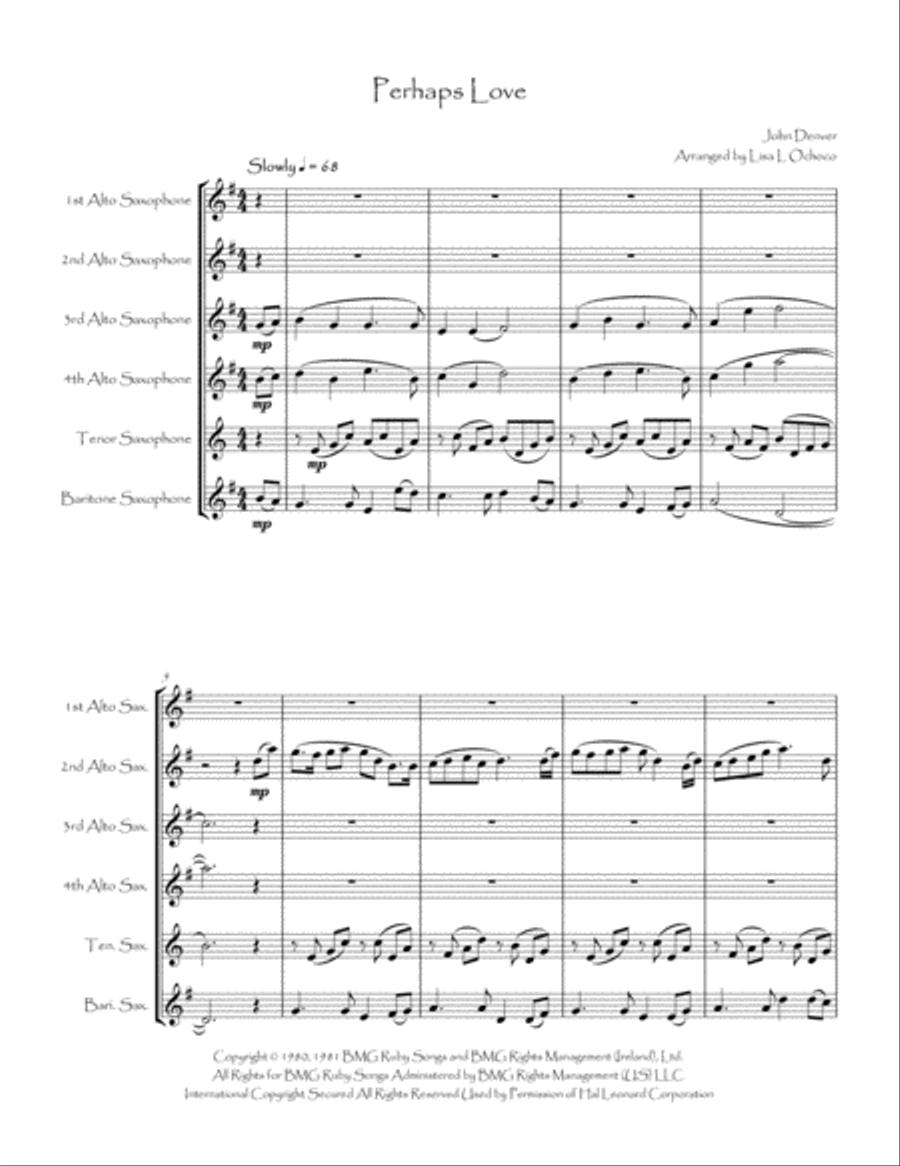 Perhaps Love Woodwind Ensemble scores gallery preview page 4