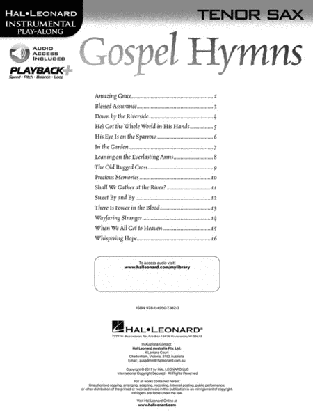 Gospel Hymns for Tenor Sax