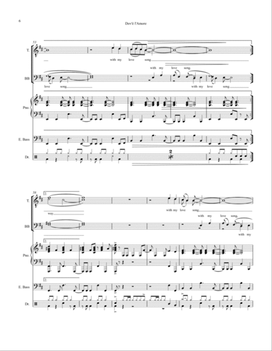 Dov'e L'amore Small Ensemble scores gallery preview page 6