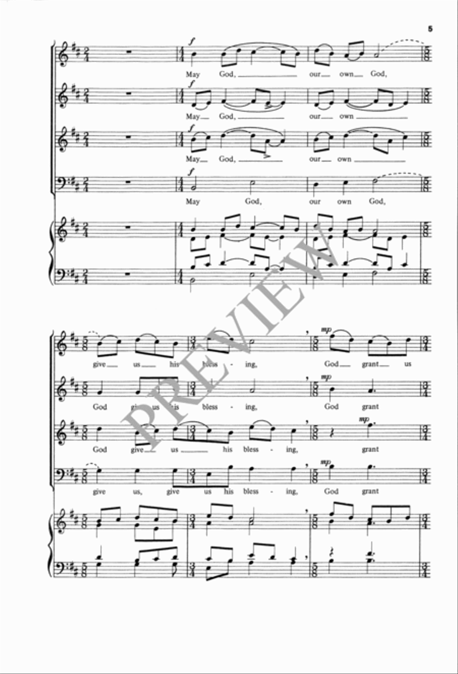 May God Bless Us May God Bless Us 4-Part scores gallery preview page 6