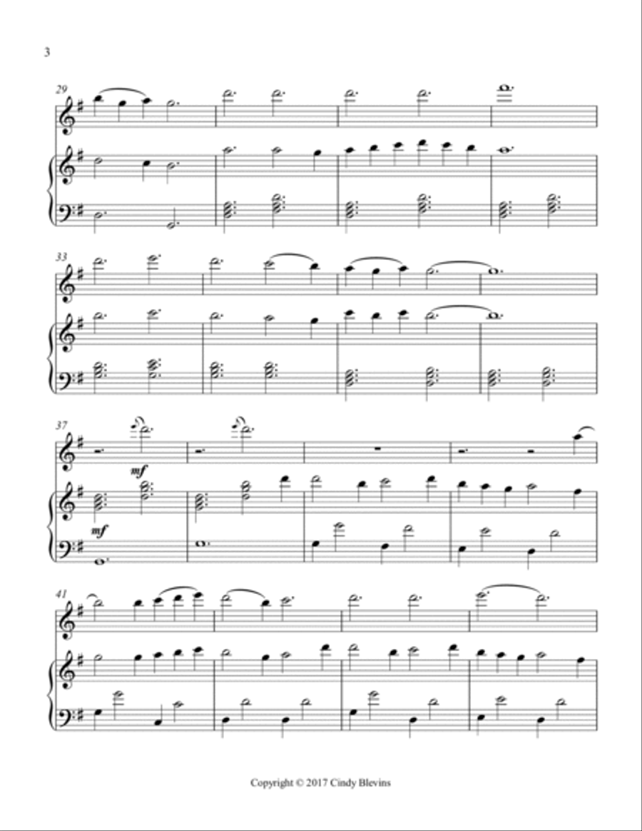 Sussex Carol, for Piano and Flute Flute Solo scores gallery preview page 4